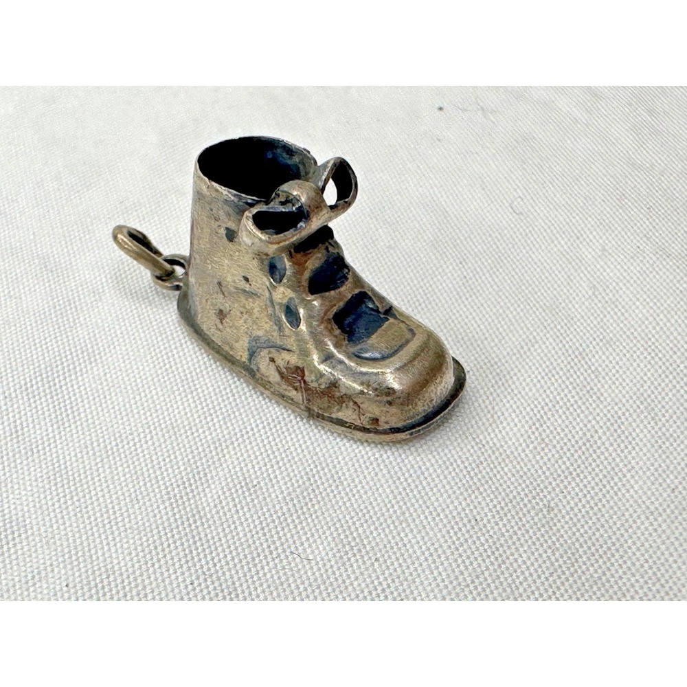 Sterling Silver Baby Bootie Shoe Charm Vintage Engraved Kevin 4-19-58